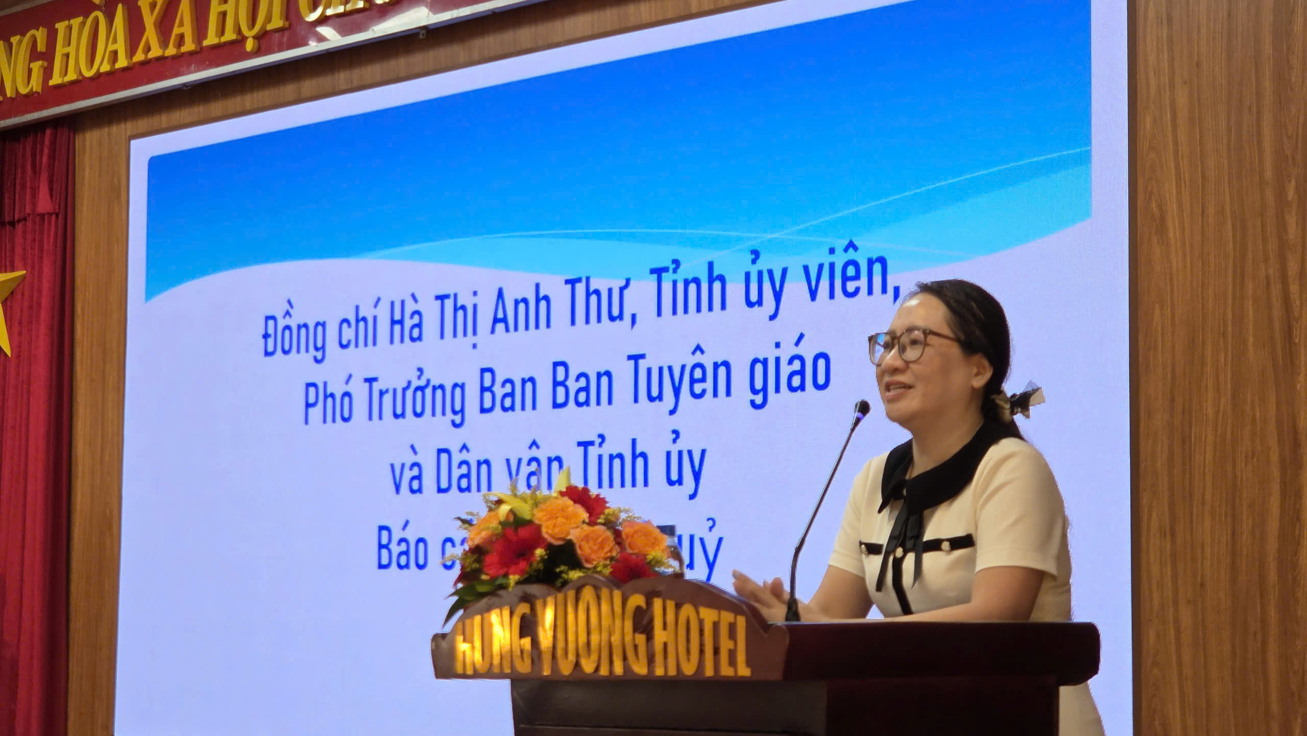 Bà Hà Thị Anh Thư, Tỉnh uỷ viên, Phó Trưởng ban, Ban tuyên giáo và Dân vận Tỉnh uỷ Quảng Ngãi